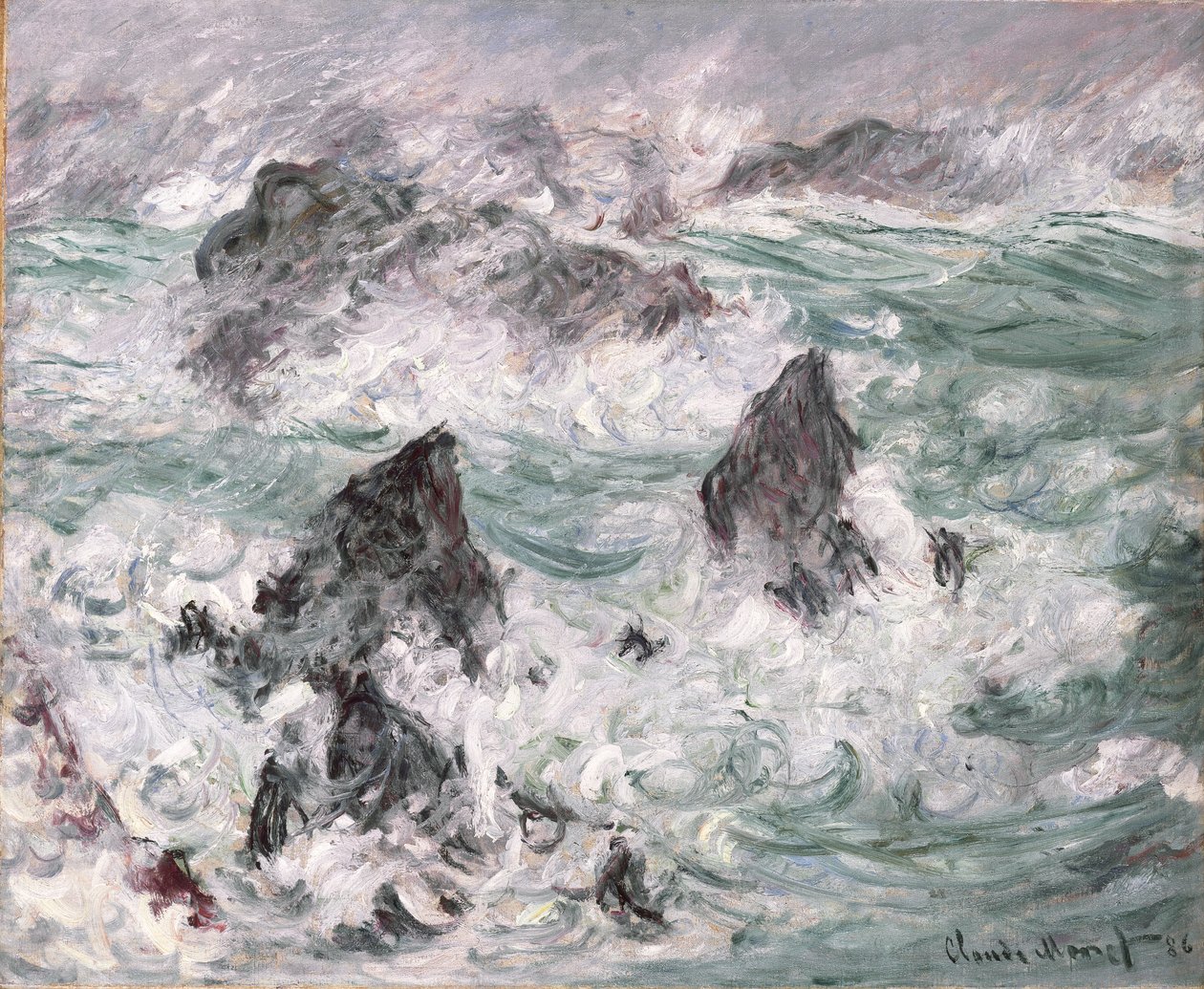 Storm i Belle-Ile av Claude Monet