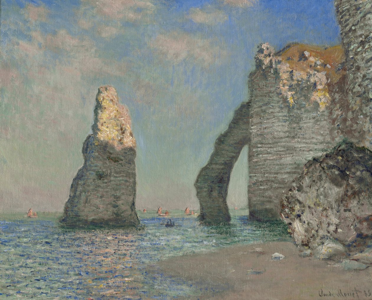 Klippene ved Etretat, 1885 av Claude Monet