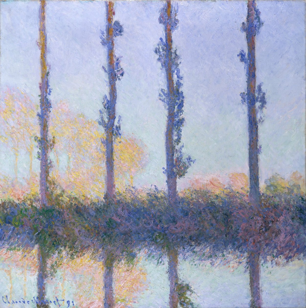 De fire trærne, 1891 av Claude Monet