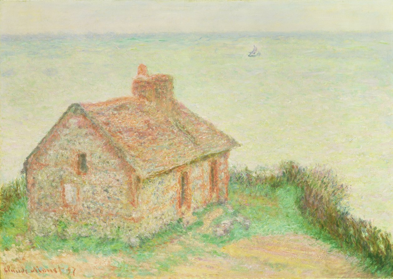 The House at Douanier, Pink Effect, 1897 av Claude Monet