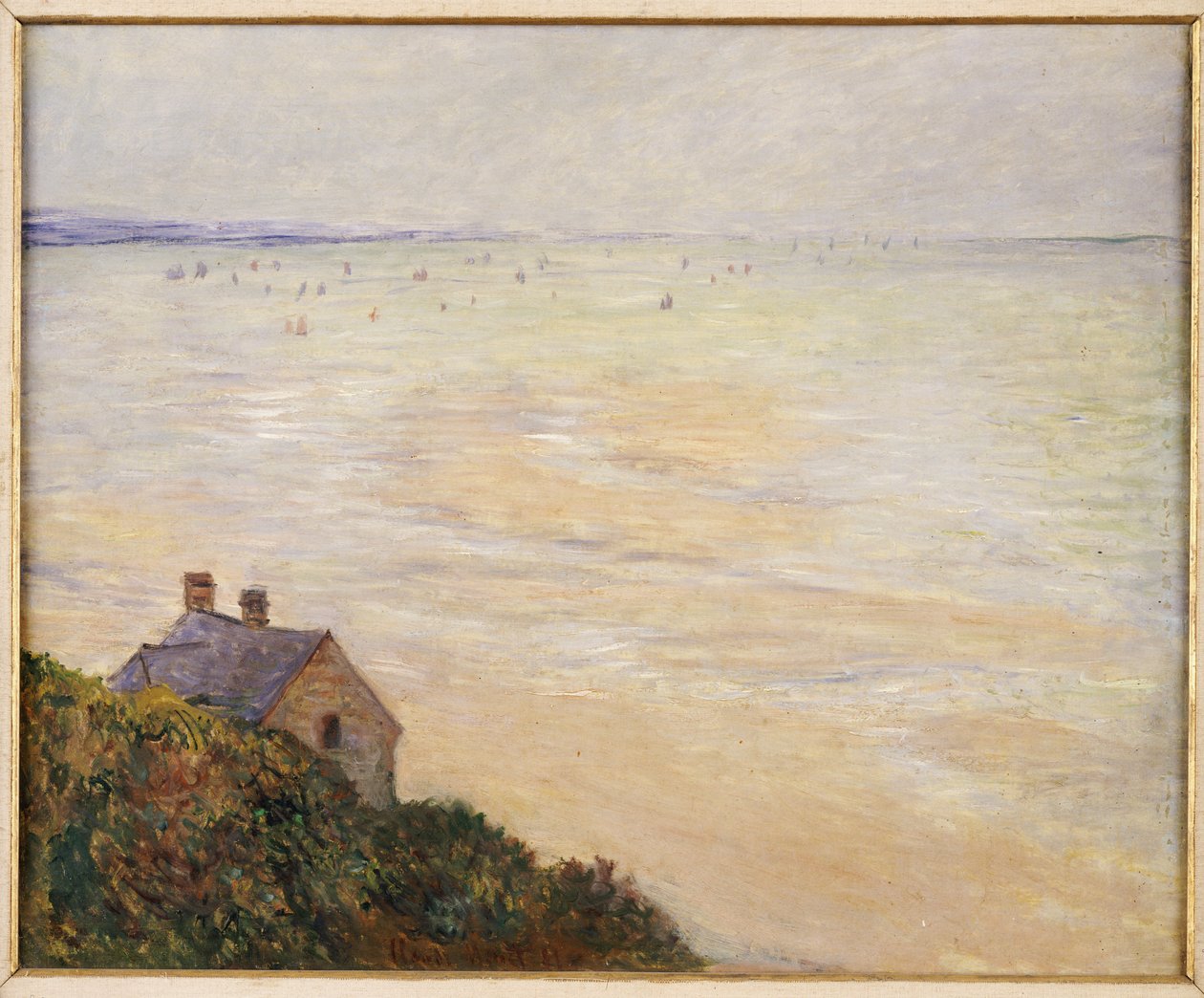 Hytta ved Trouville, lavvann, 1881 av Claude Monet
