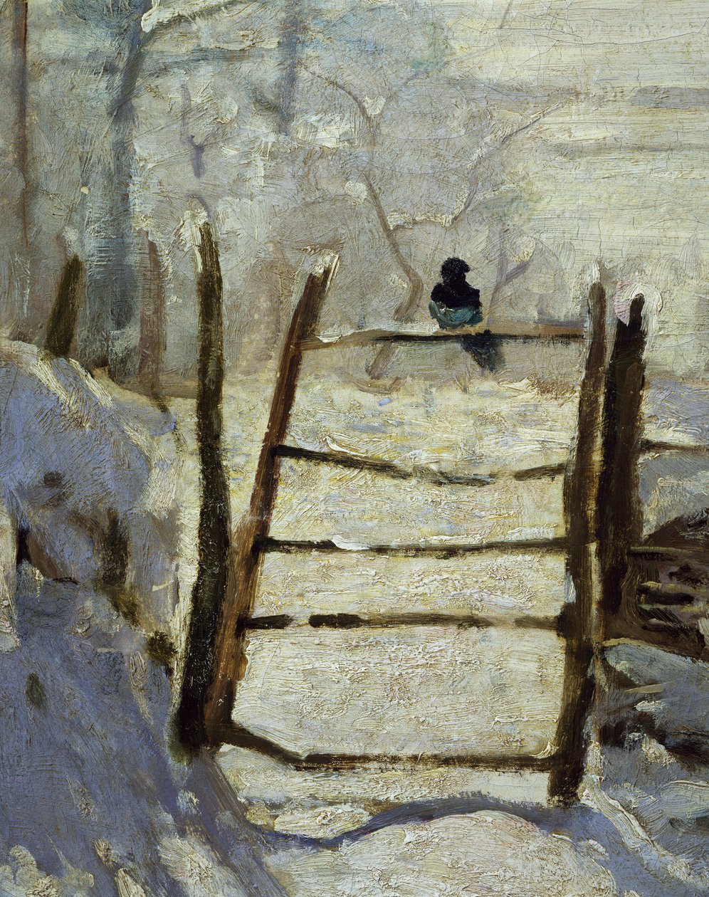 The Magpie (detalj) av Claude Monet