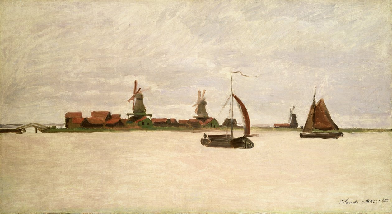 Den ytre havnen i Zaandam, 1871 av Claude Monet