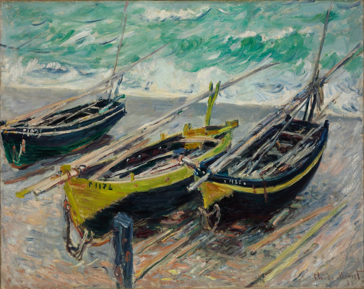 Tre fiskebåter av Claude Monet
