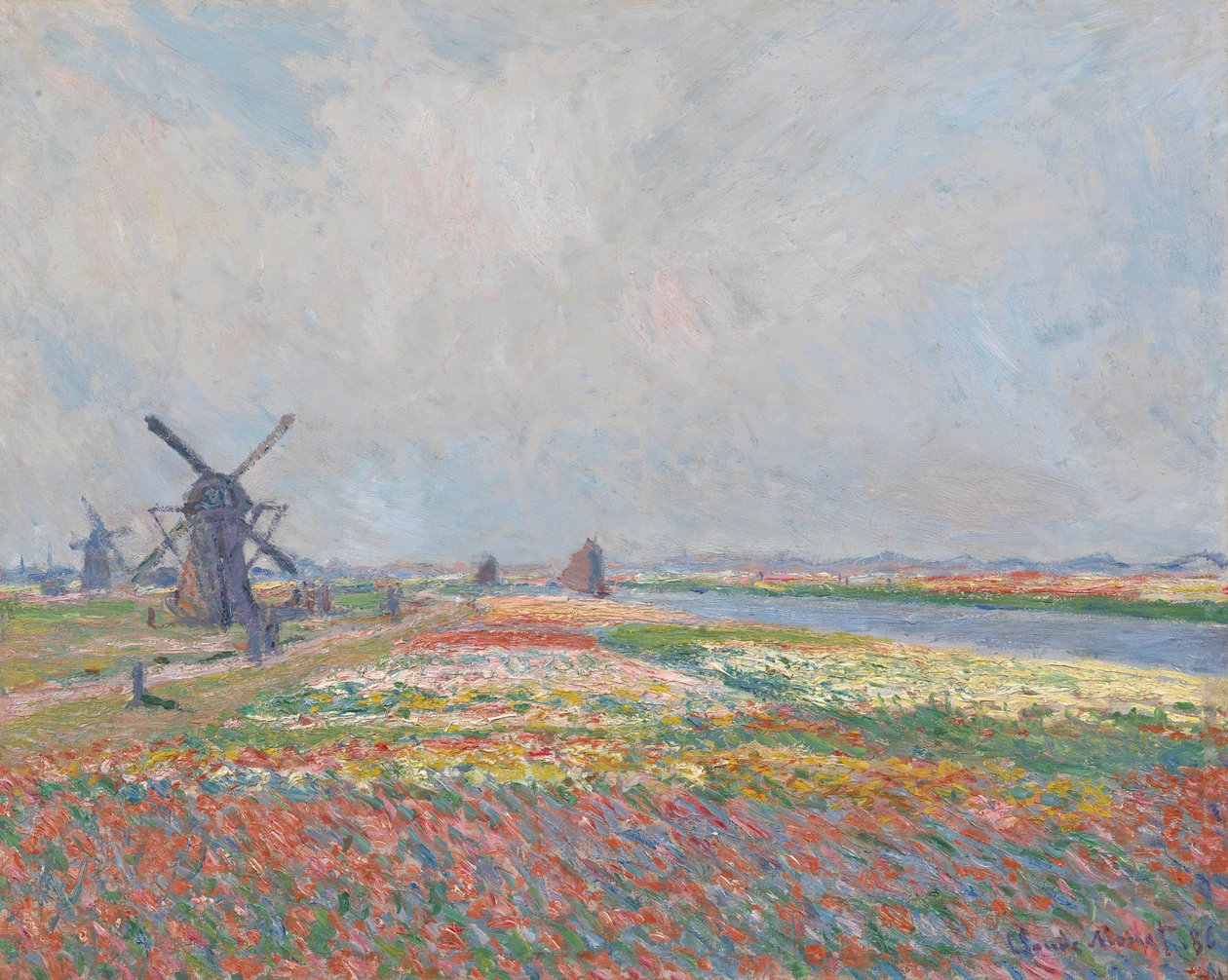 Tulipanmarker nær Haag. av Claude Monet