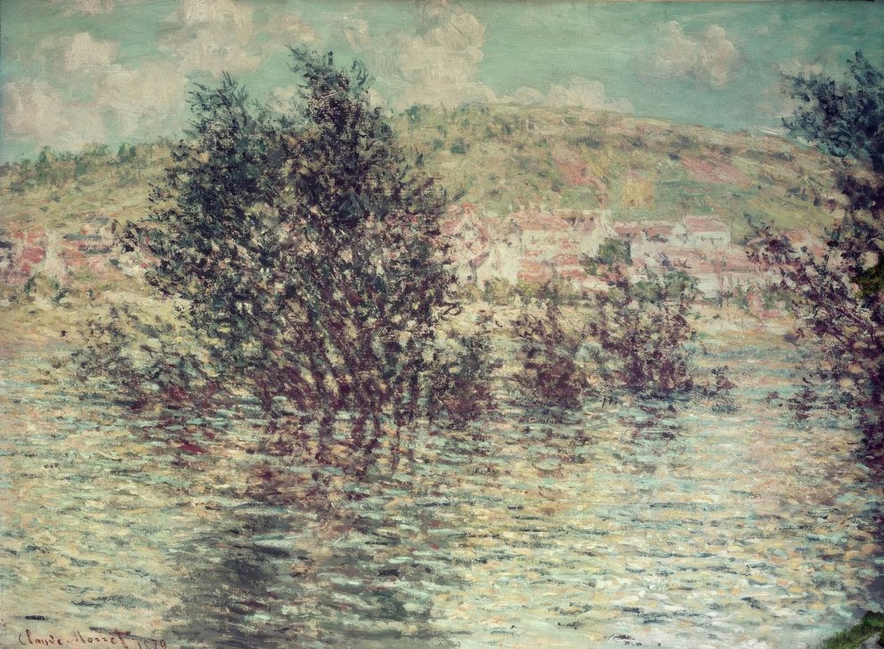 Vétheuil, utsikt over Lavacourt av Claude Monet