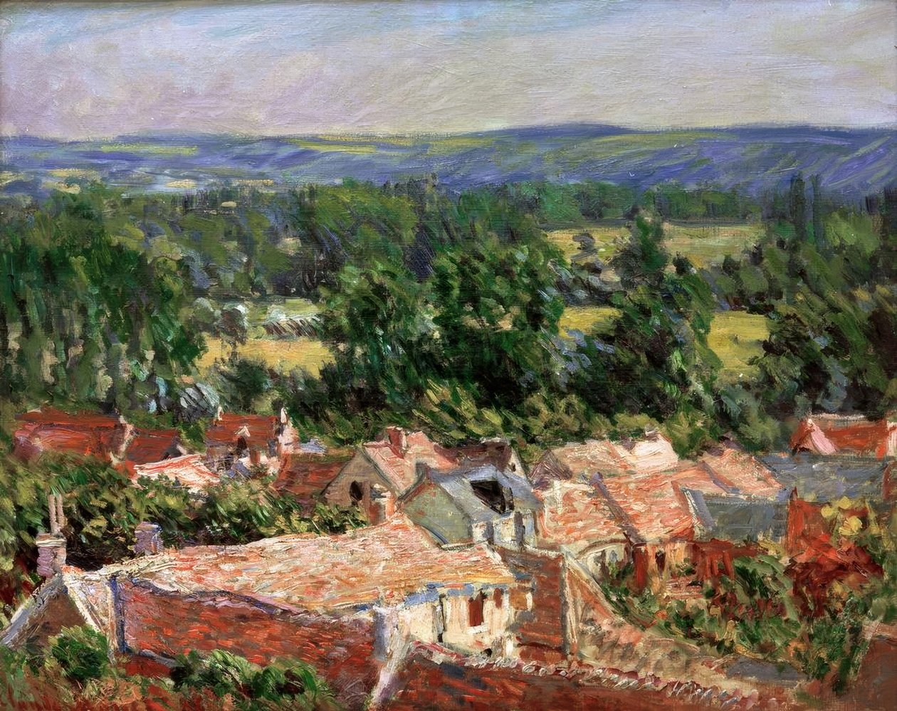 Utsikt over landsbyen Giverny av Claude Monet