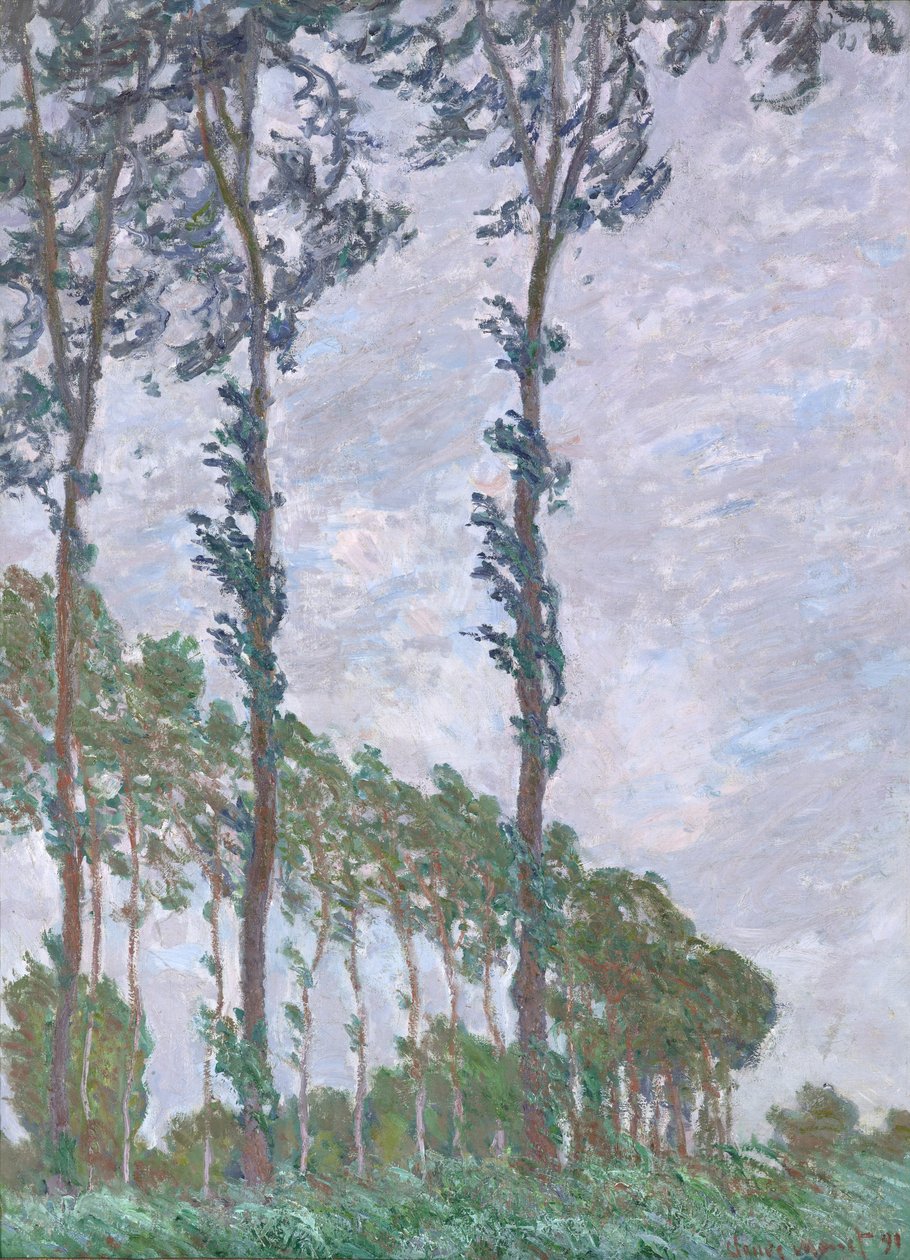 Wind Effect, Series of The Poplars, 1891 av Claude Monet