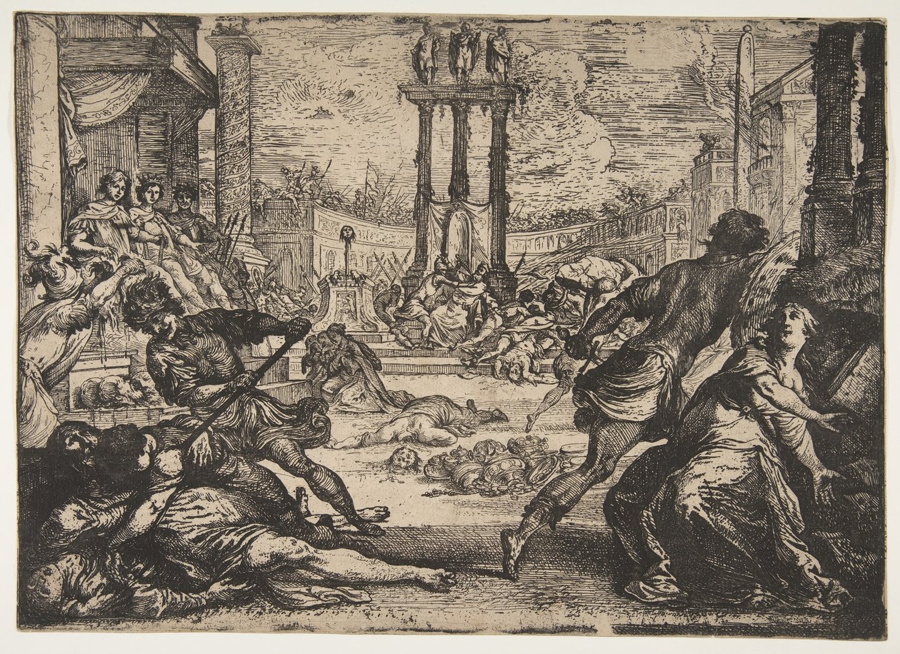 En massakre av triumviratet, ca. 1624. av Claude Vignon