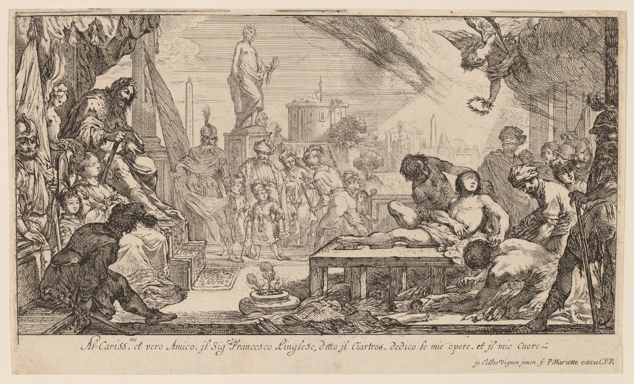 Saint Lawrences martyrium av Claude Vignon