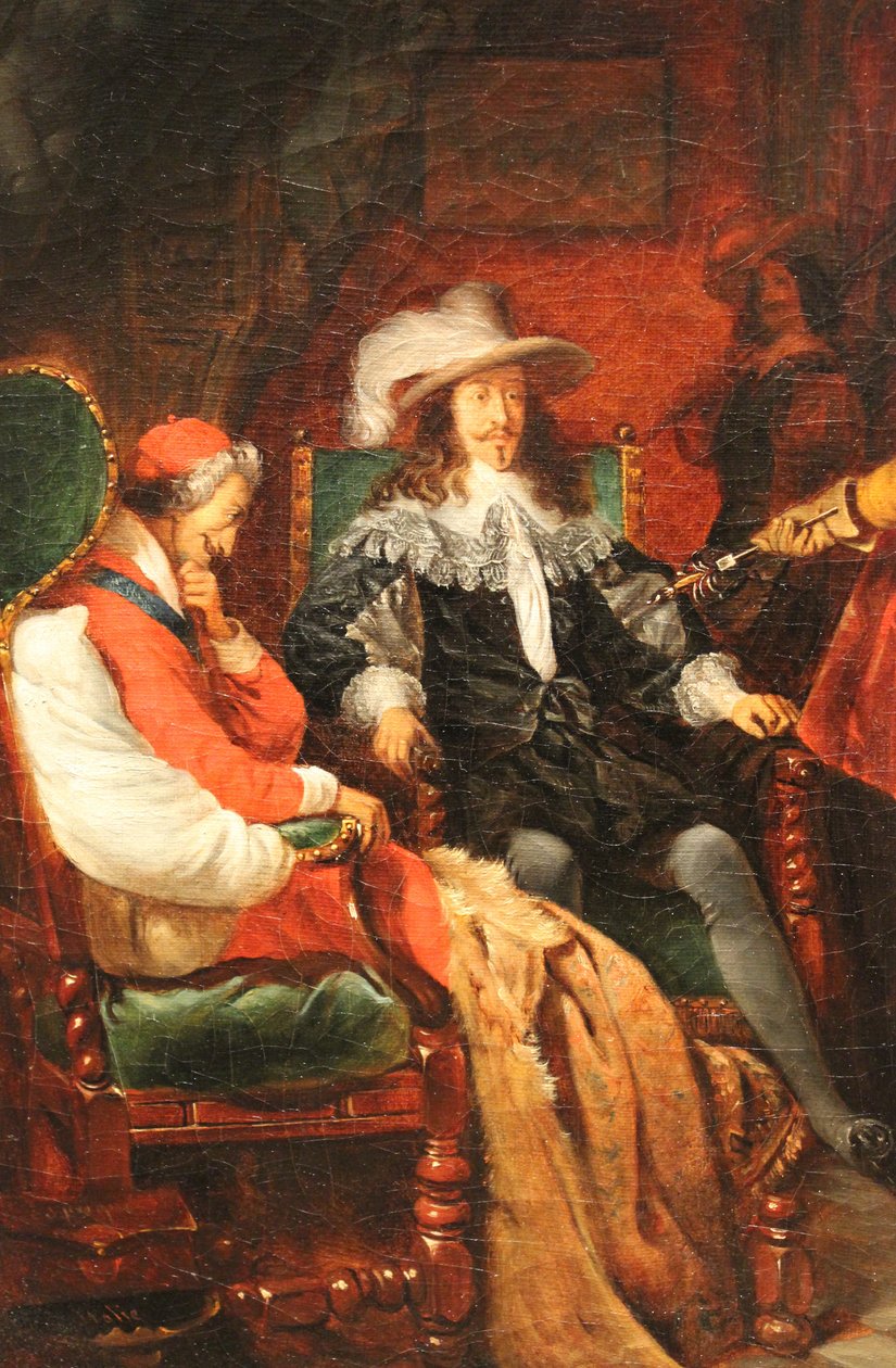 Cinq-Mars returnerer sverdet sitt til Louis XIII av Claudius Jacquand