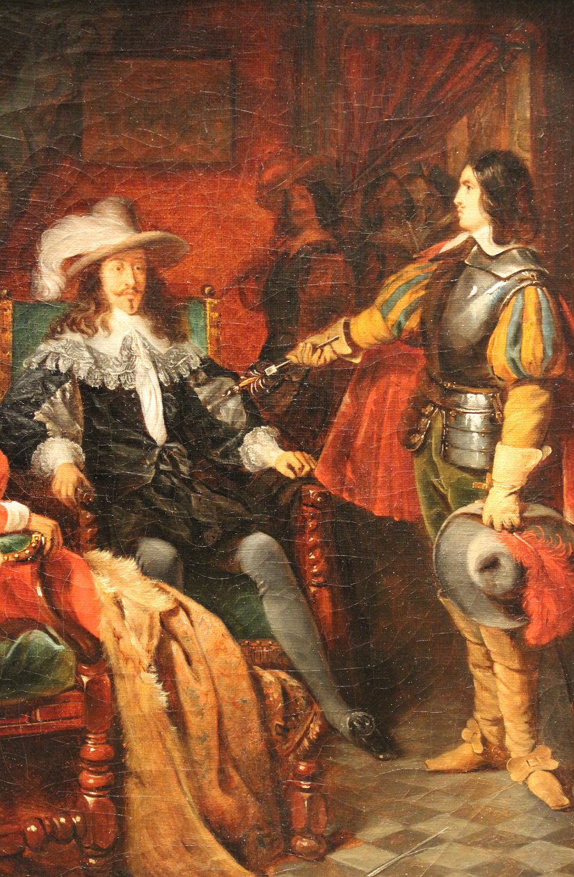 Cinq-Mars returnerer sverdet sitt til Louis XIII av Claudius Jacquand