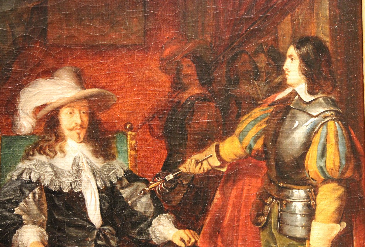 Cinq-Mars returnerer sverdet sitt til Louis XIII av Claudius Jacquand