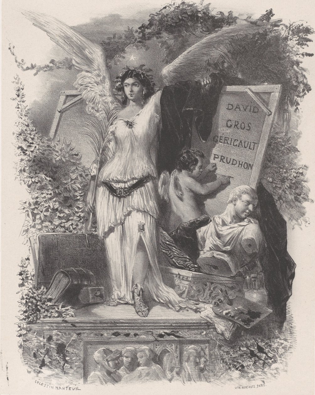 Samtidskunstnere, ca. 1847. av Célestin Nanteuil