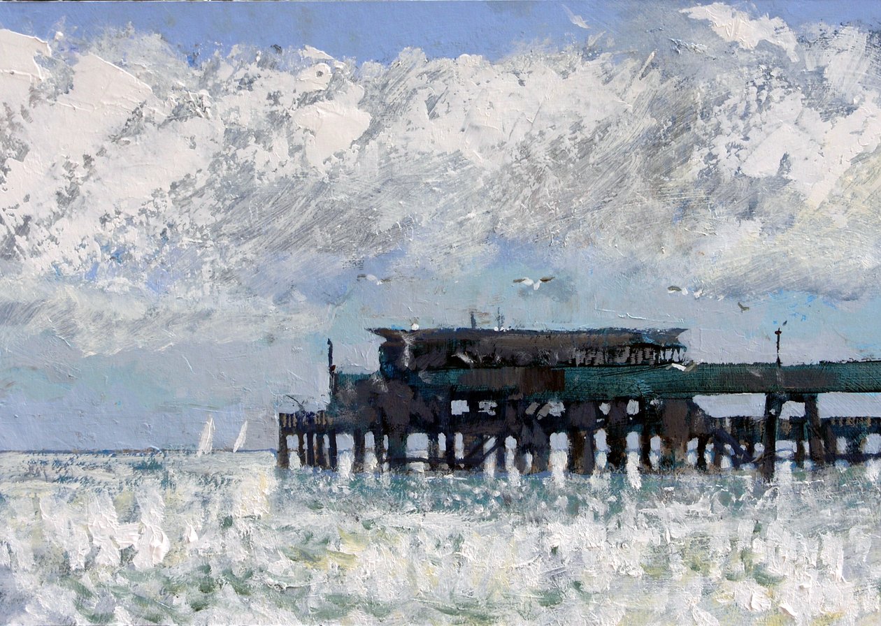 Deal Pier 2013, 2007 (akryl om bord) av Clive Metcalfe