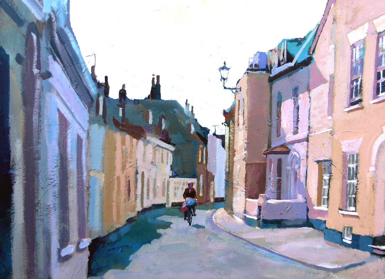 Middle St, Deal, 2007 (akryl om bord) av Clive Metcalfe