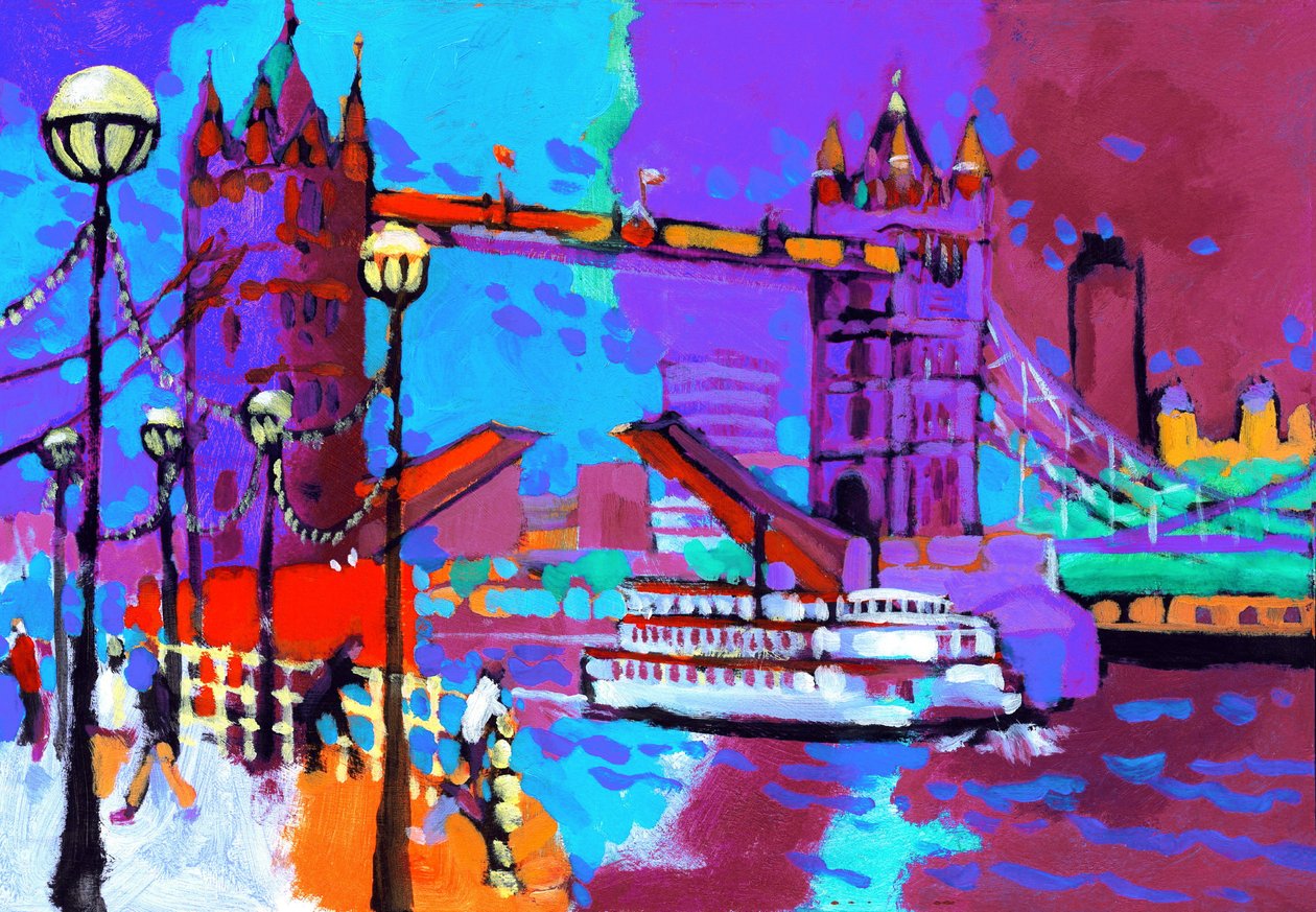 Tower Bridge, 2007 (akryl om bord) av Clive Metcalfe