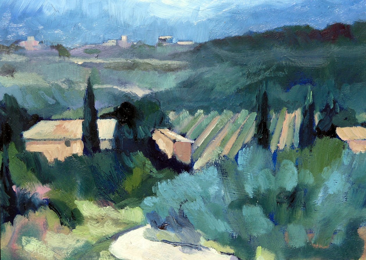 Toscana 3, 2007 (akryl om bord) av Clive Metcalfe