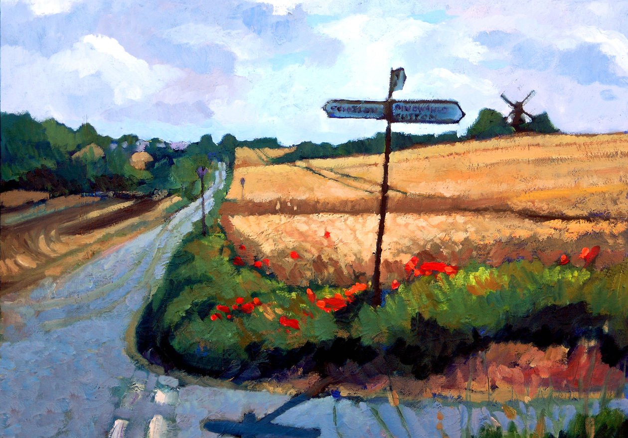 Vindmølle, 2007 (akryl om bord) av Clive Metcalfe