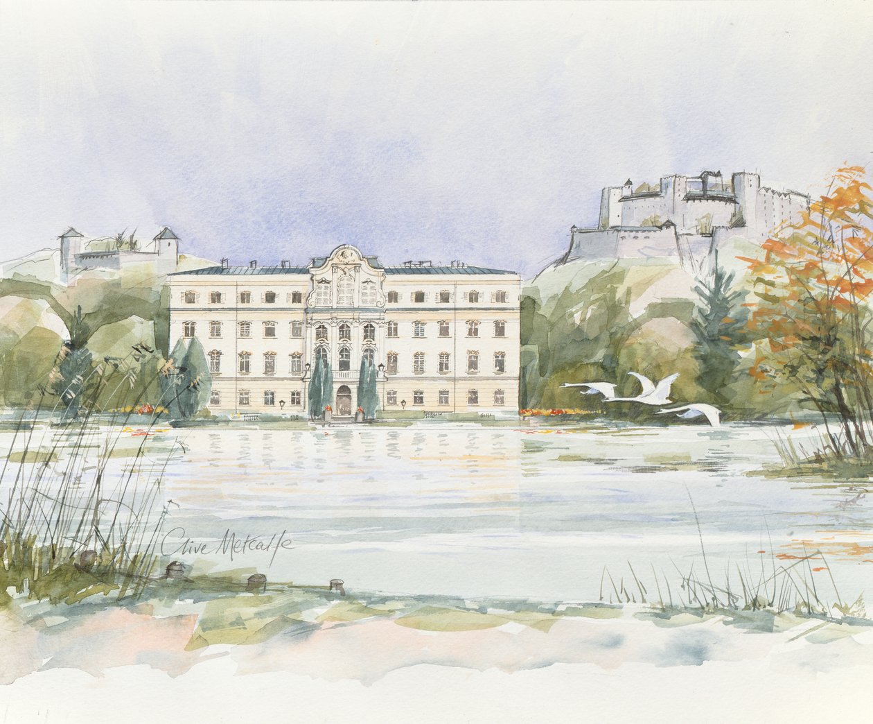 Salzburg Sound of Music (wc på papir) av Clive Metcalfe