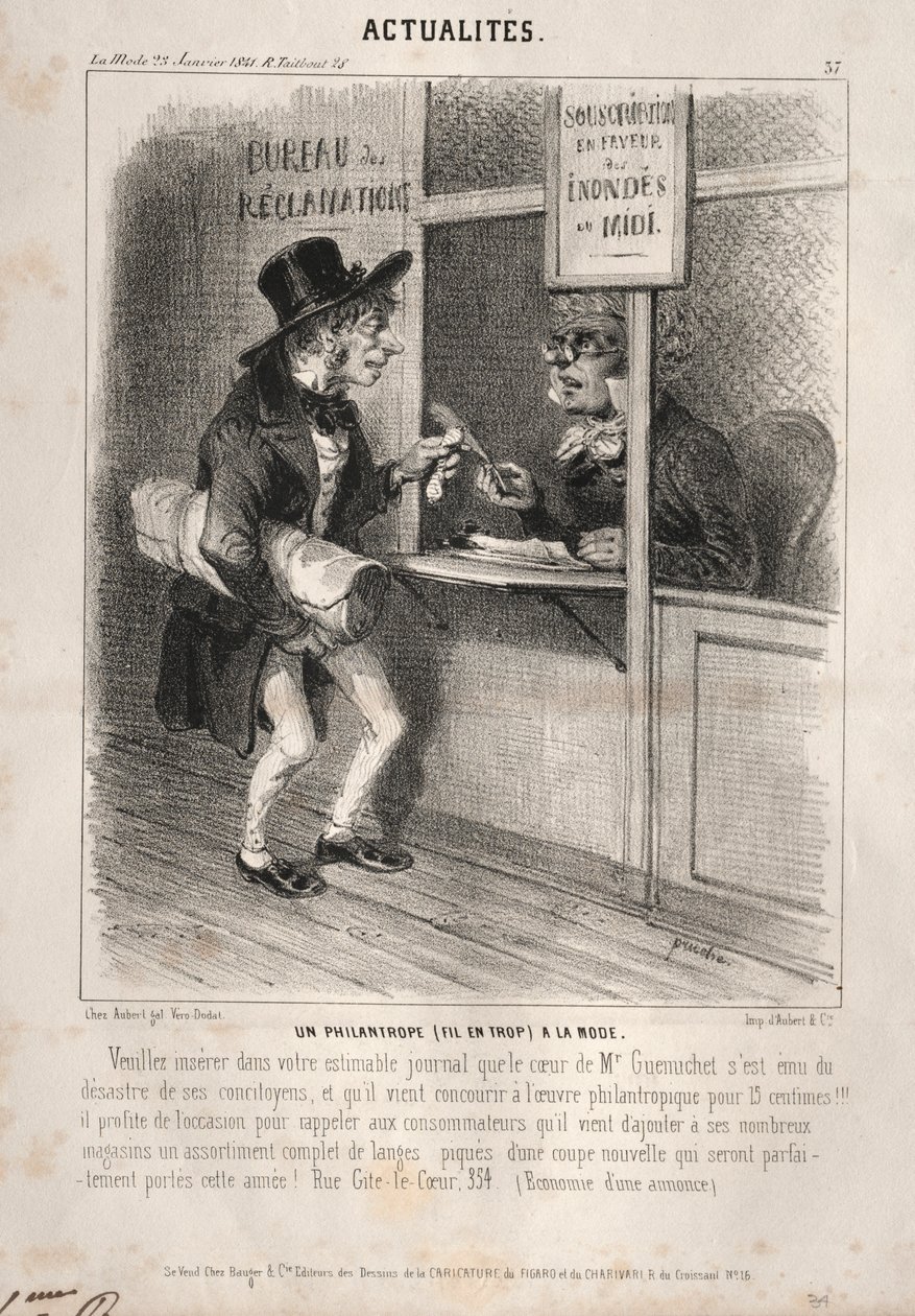 Nyheter: En fasjonabel filantrop, 1841. av Clémente Pruche