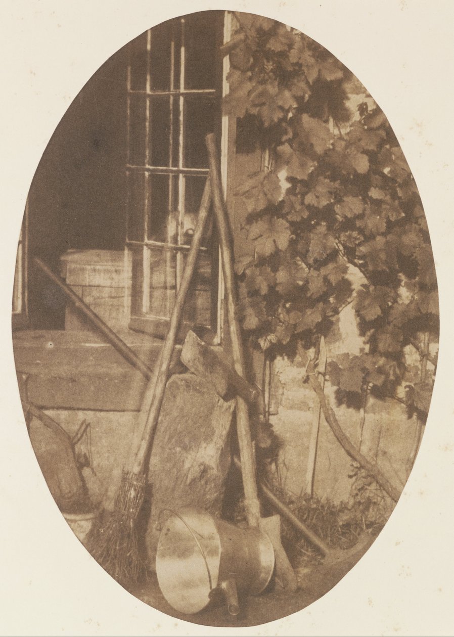 Stilleben med hageutstyr av Comte Olympe Aguado