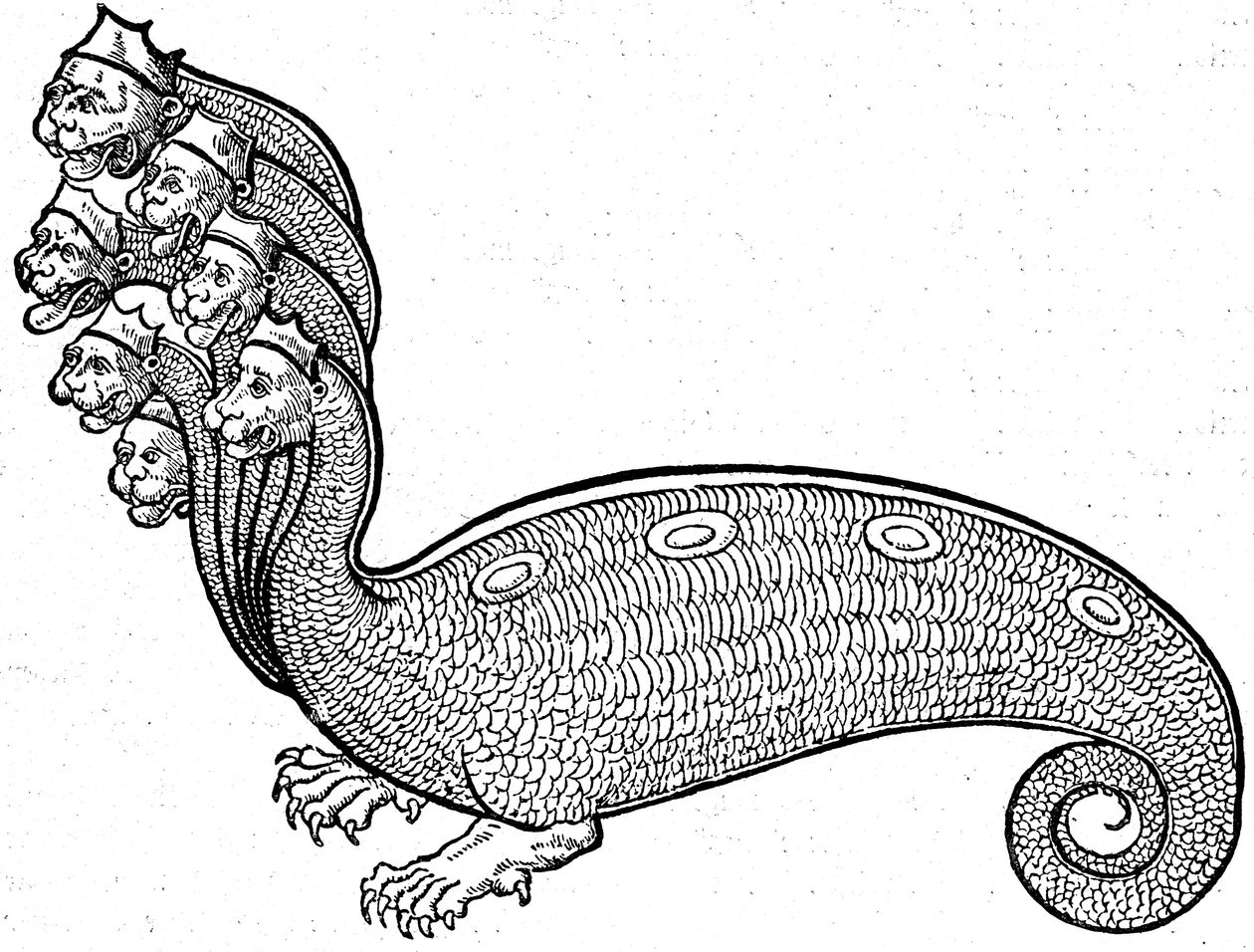 Monster Hydra av Conrad (after) Gesner