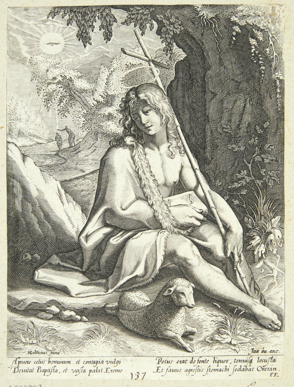 Døperen Johannes i ørkenen av Conrad Goltzius