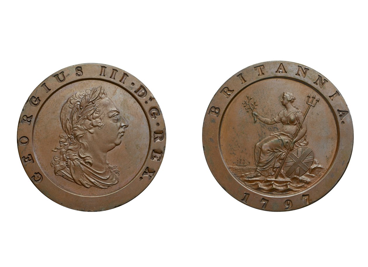 Cartwheel twopence, 1797 (bronse) av Conrad Heinrich Küchler