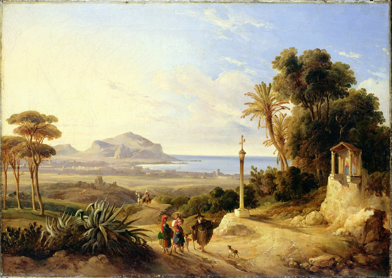 Utsikt over Palermo, 1840 av Consalvo Carelli