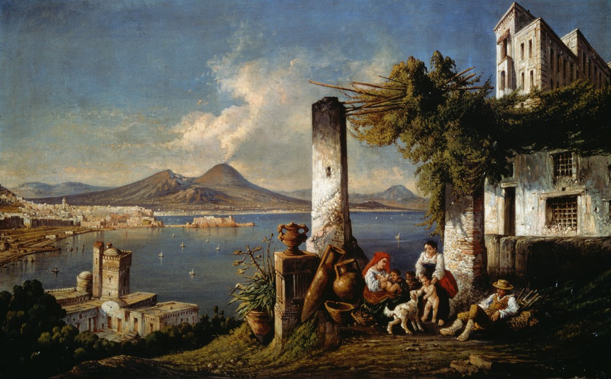 Napoli sett fra Posillipo (olje på lerret) av Consalvo Carelli