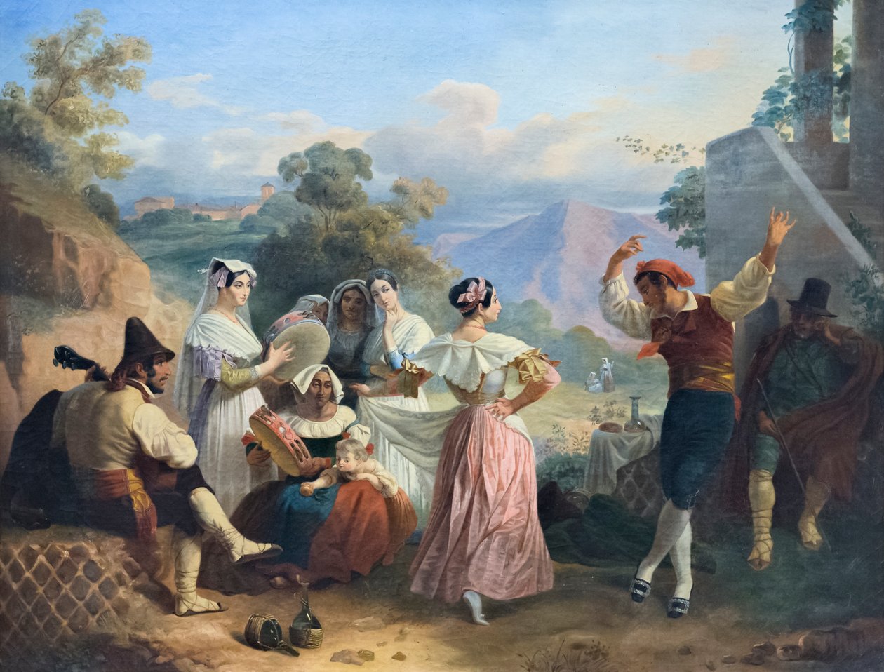 Tradisjonell dans (olje på lerret) av Consalvo Carelli