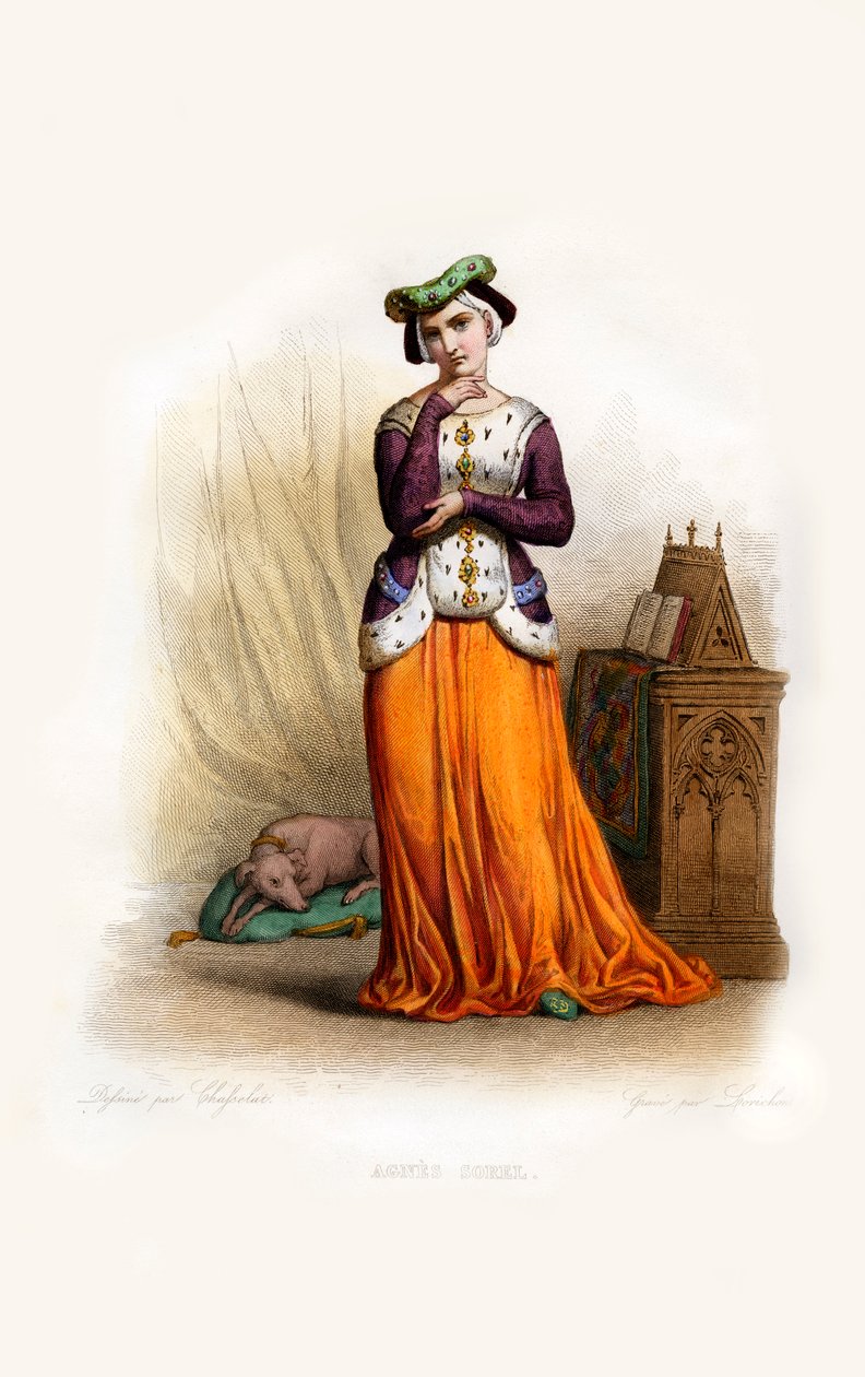 Agnes Sorel av Constant Louis Antoine Lorichon