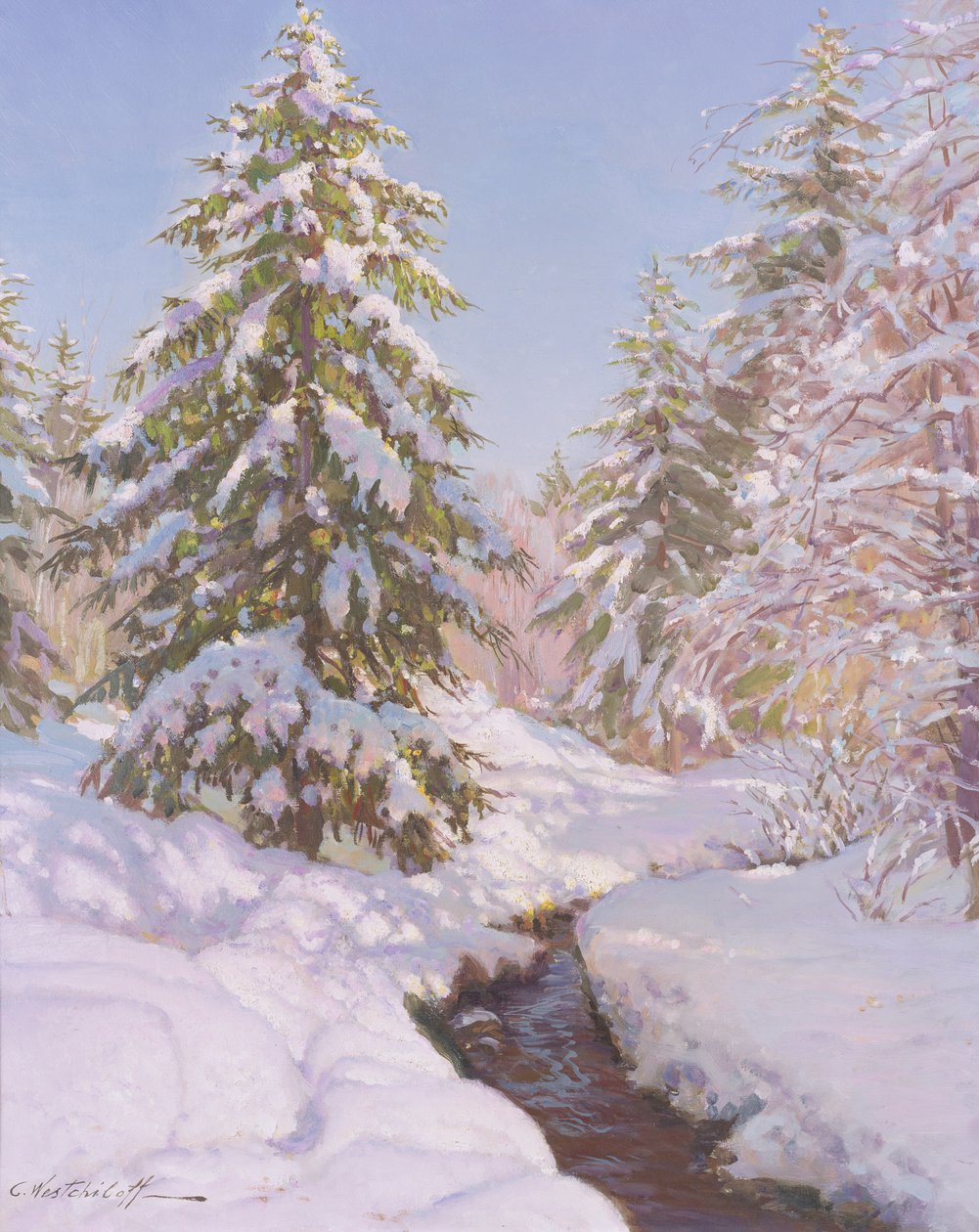 Snøscene i Frankrike av Constantin Alexandrovich Westchiloff