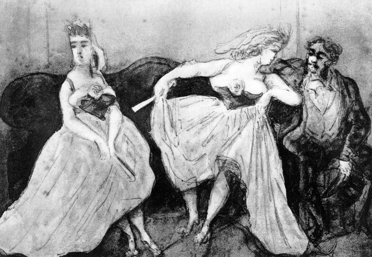 Samtale, 1800-tallet, 1930. av Constantin Guys