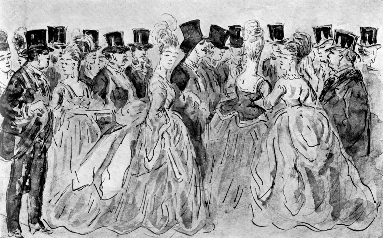 Le Promenoir, 1800-tallet, 1930. av Constantin Guys