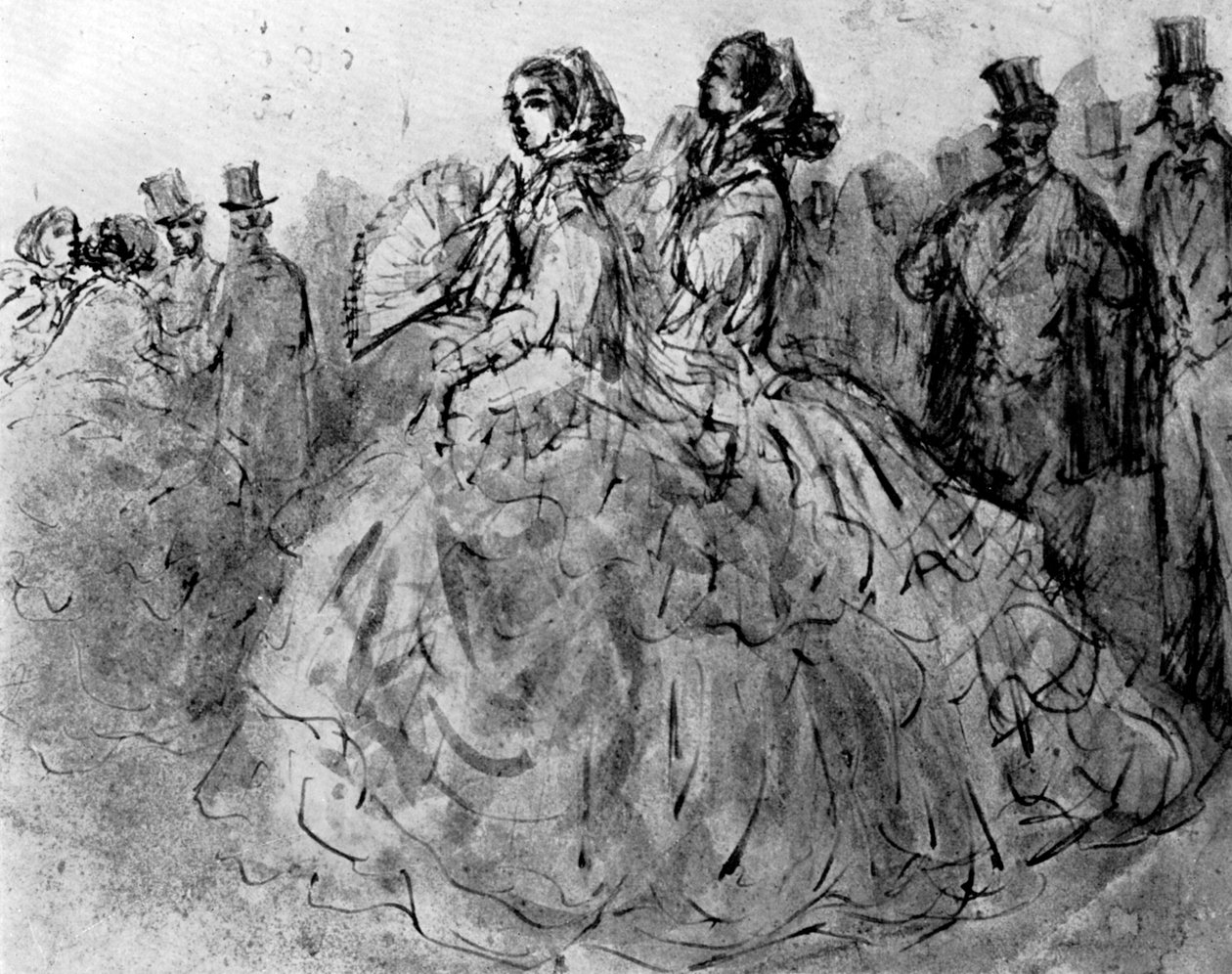 Promenade, 1800-tallet, 1930. av Constantin Guys