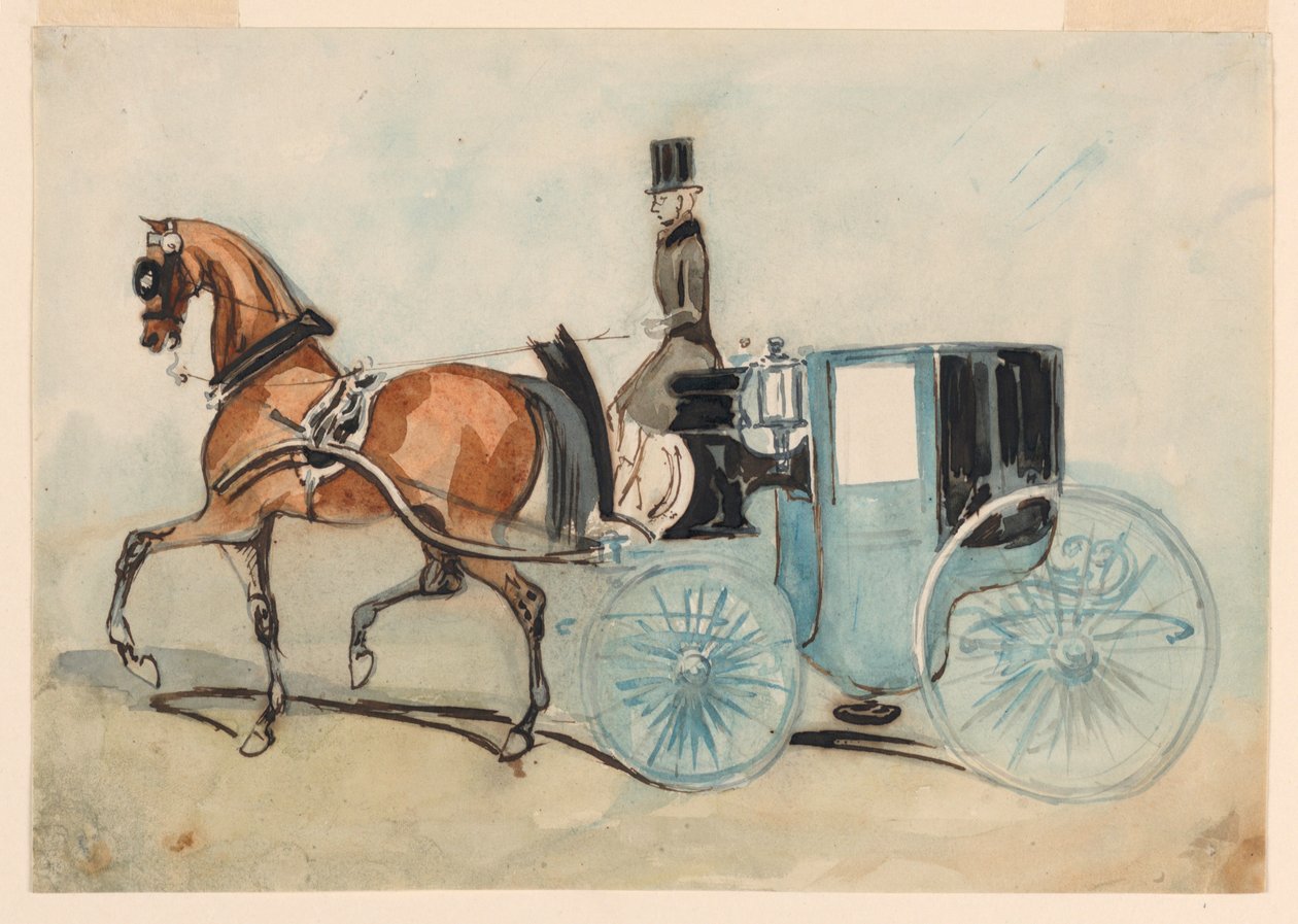 The Blue Brougham av Constantin Guys