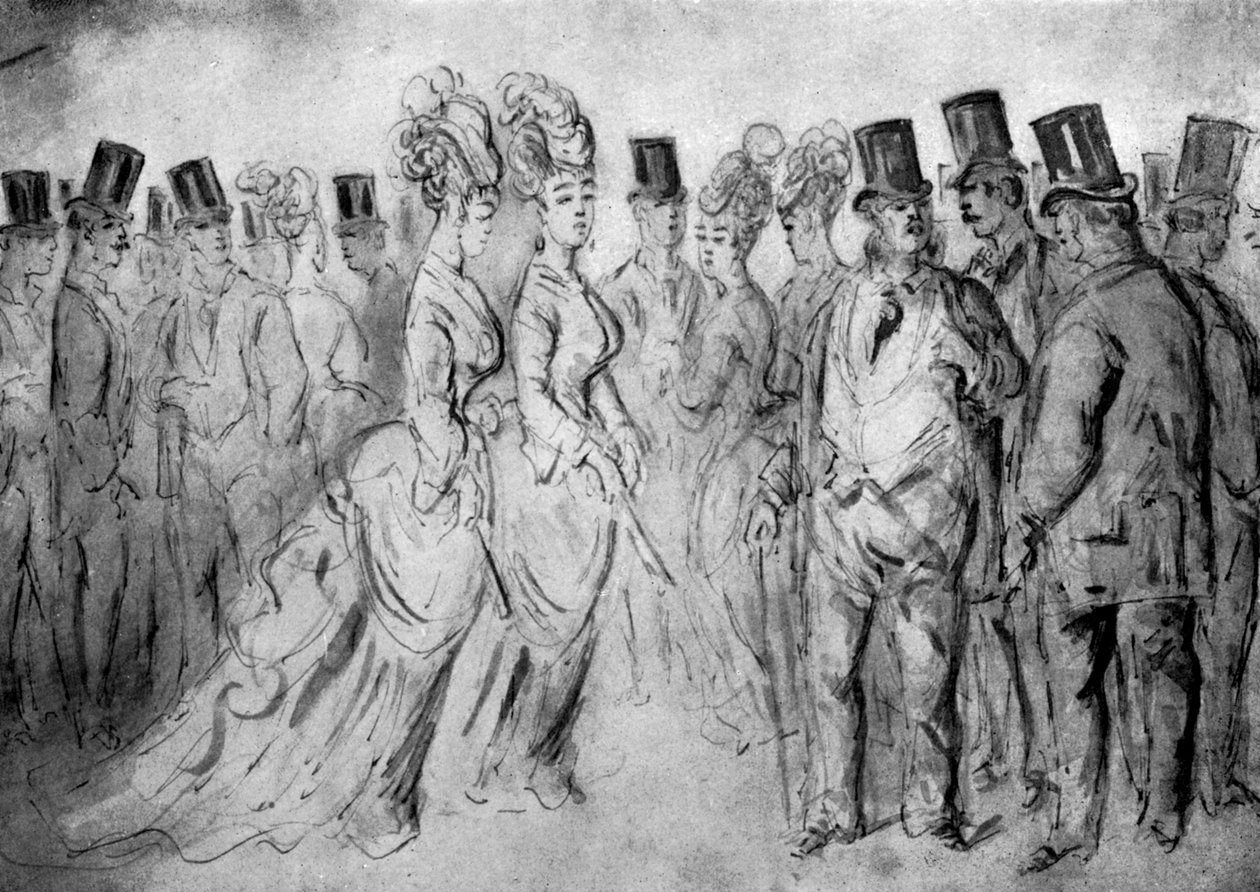 The Promenade, 1800-tallet, 1930. av Constantin Guys