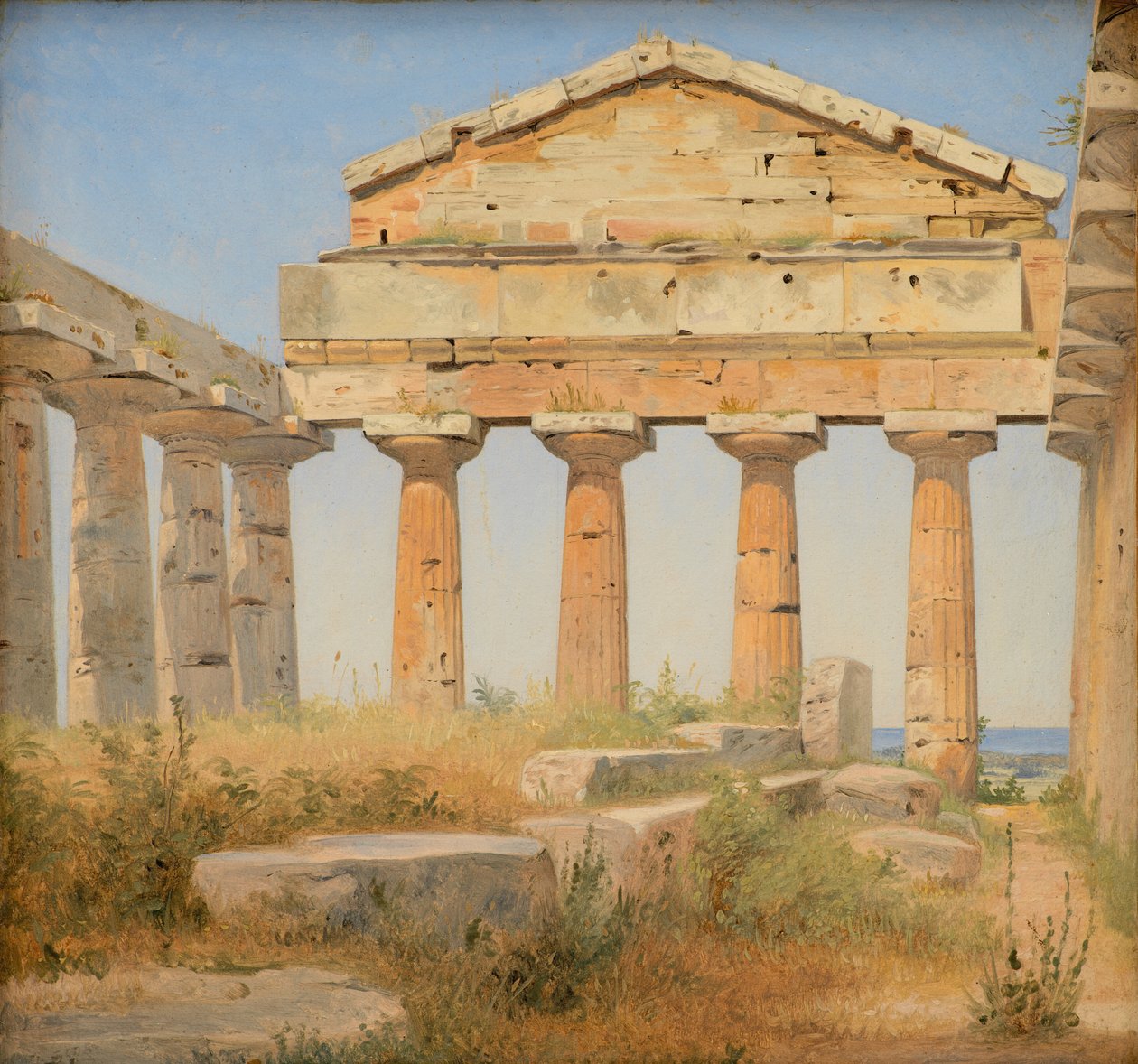 Athena-tempelet i Paestum av Constantin Hansen