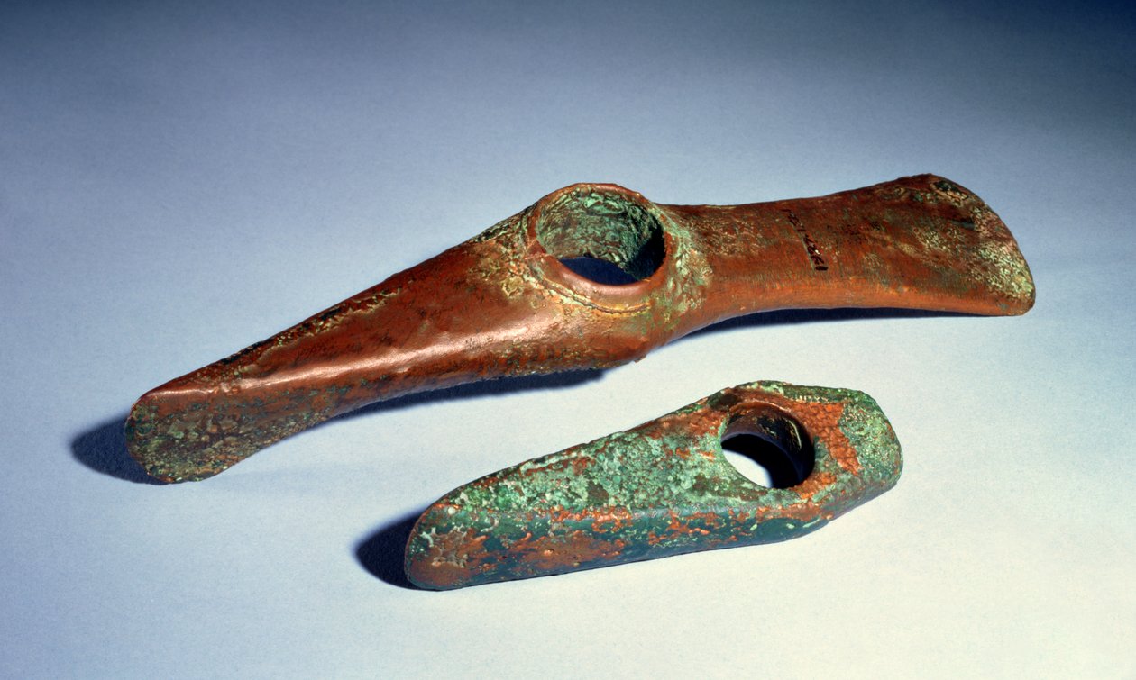 Axe adze fra Beograd; øksehammer fra Tsjekkoslovakia, kobberalder (kobber) av Copper Age