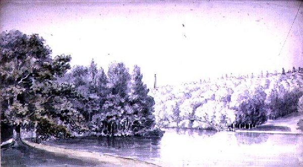 Den kinesiske broen, Stourhead, av Copplestone Warre Bamfylde