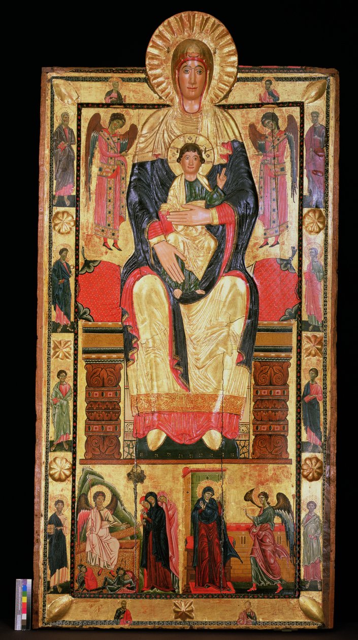 Madonna og barn (tempera og bladgull på panel) av Coppo di Marcovaldo