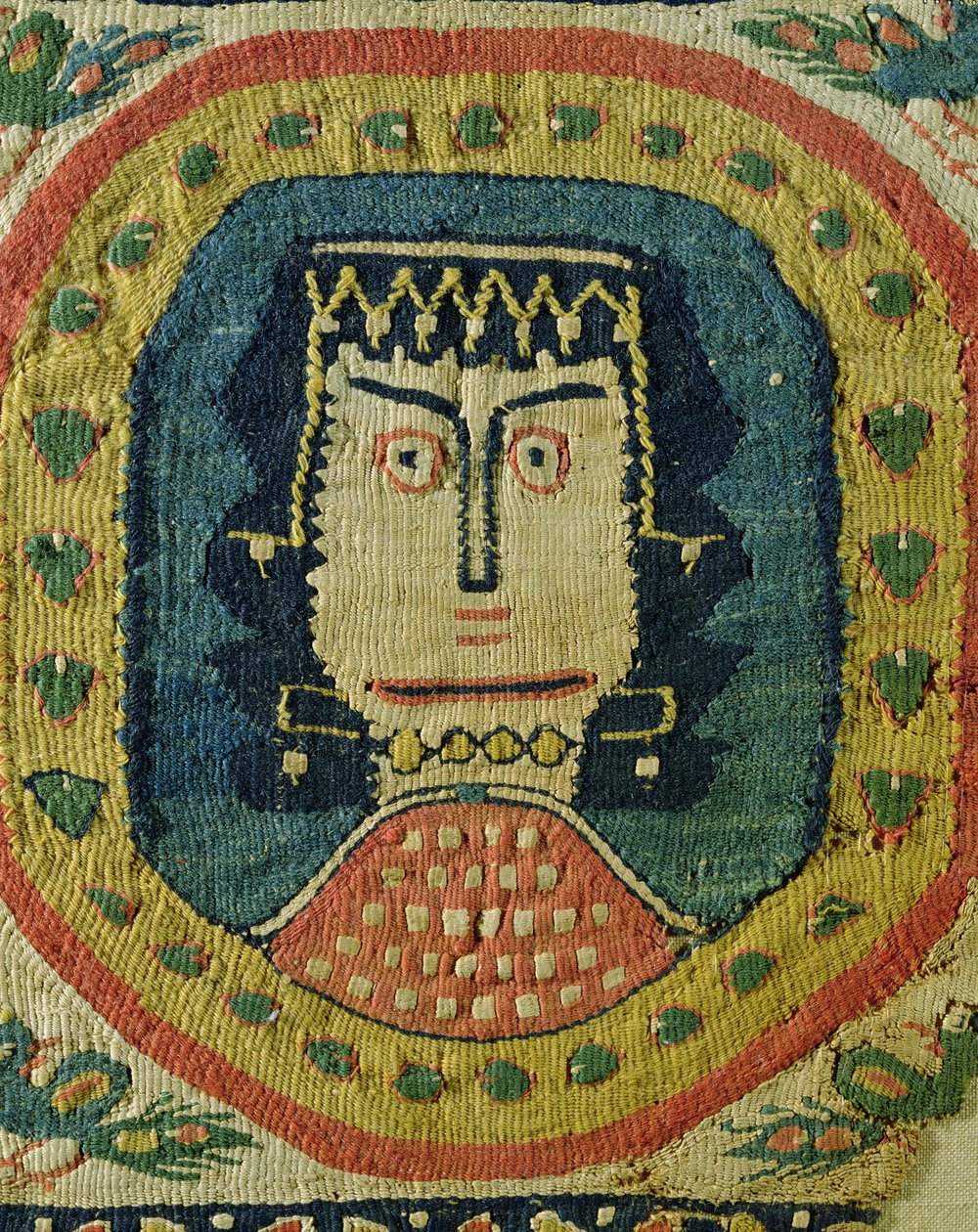 Kvinnebyste i en medaljong (lin og ull) av Coptic