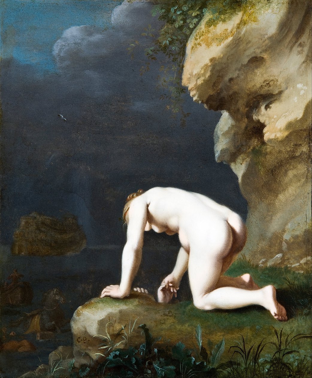 Gudinnen Calypso redder Ulysses av Cornelis van Poelenburch
