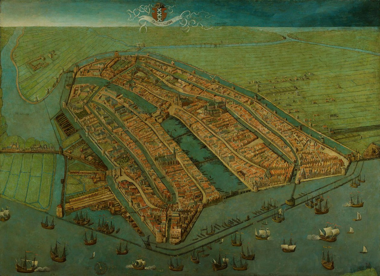 Fugleperspektiv over Amsterdam av Cornelis Anthonisz.