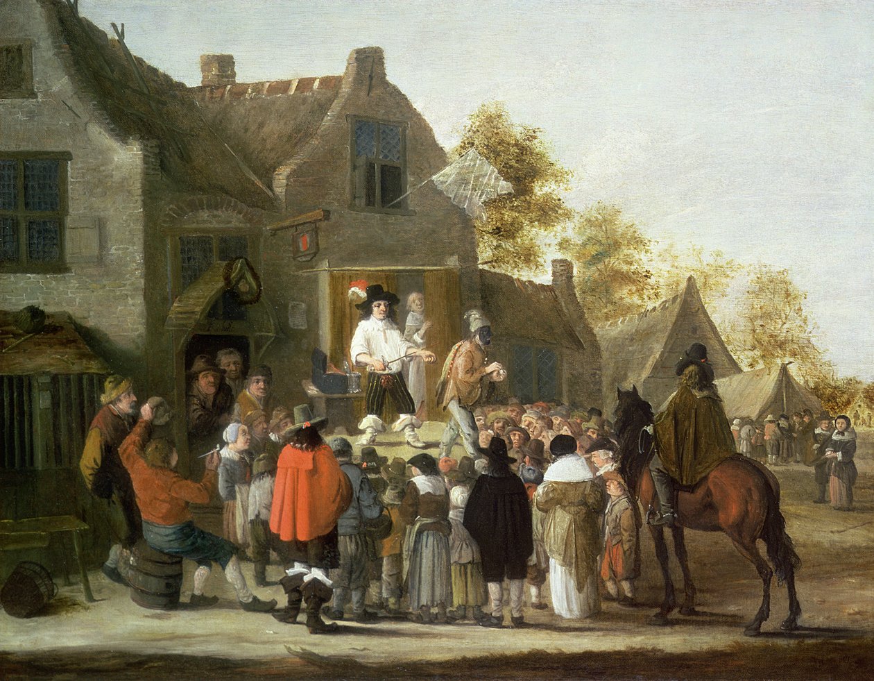 Skuespillere på en landsbymesse av Cornelis Beelt