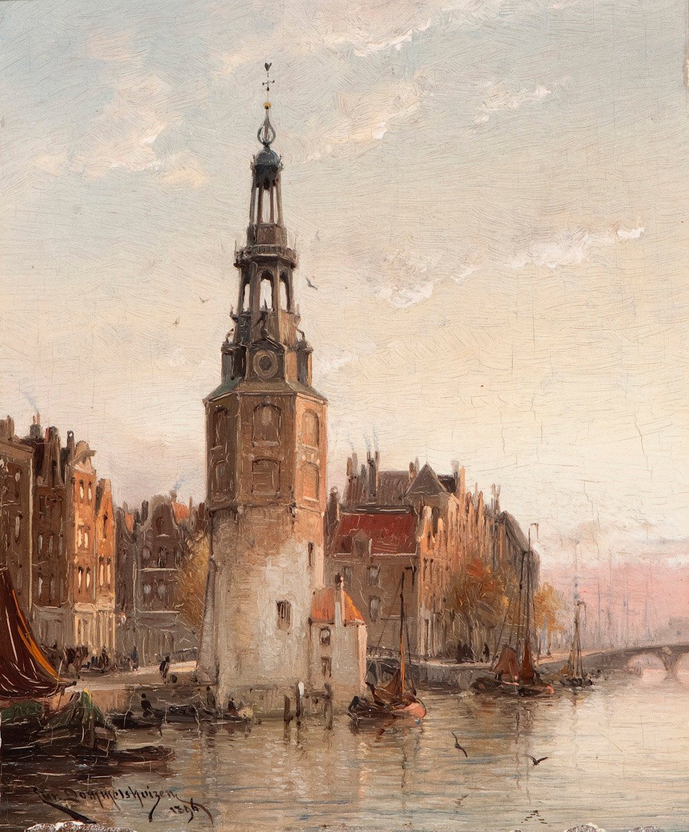 Montelbaanstower i Amsterdam. av Cornelis Christiaan Dommersen