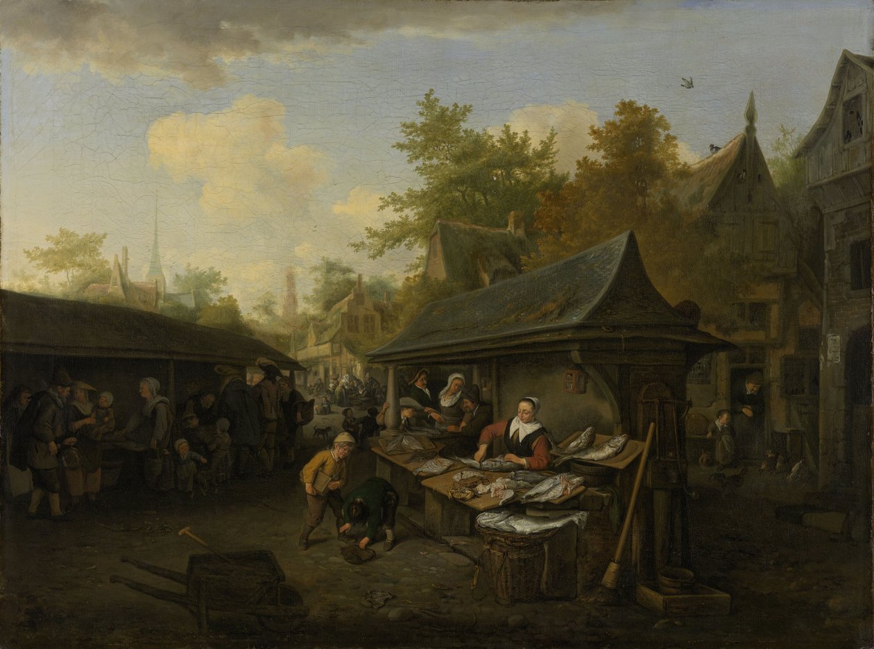 Fiskemarked av Cornelis Dusart