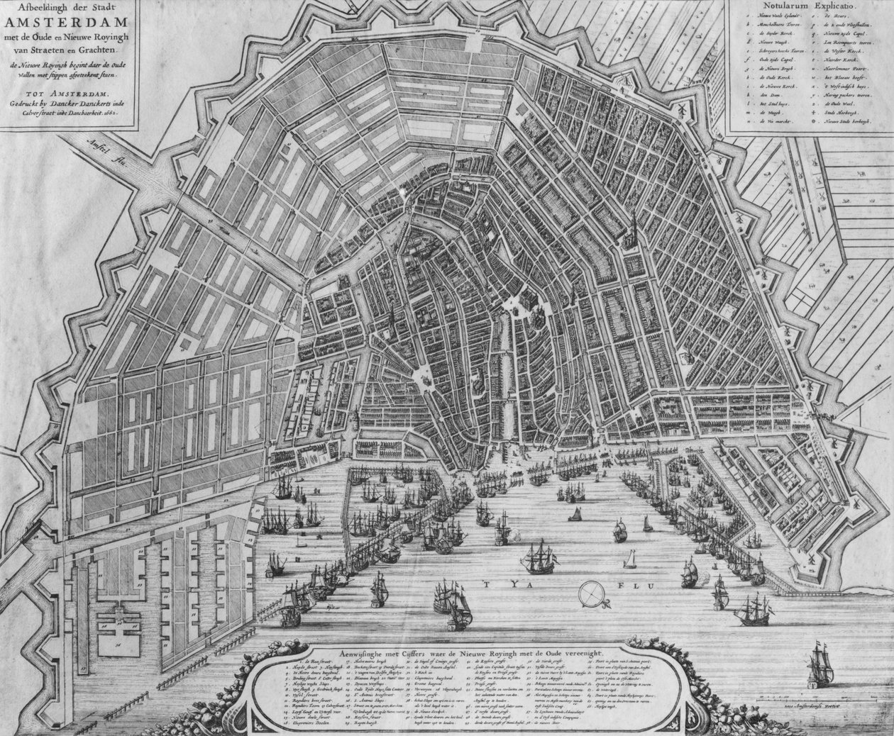 Kart over Amsterdam, 1662 av Cornelis I Danckerts